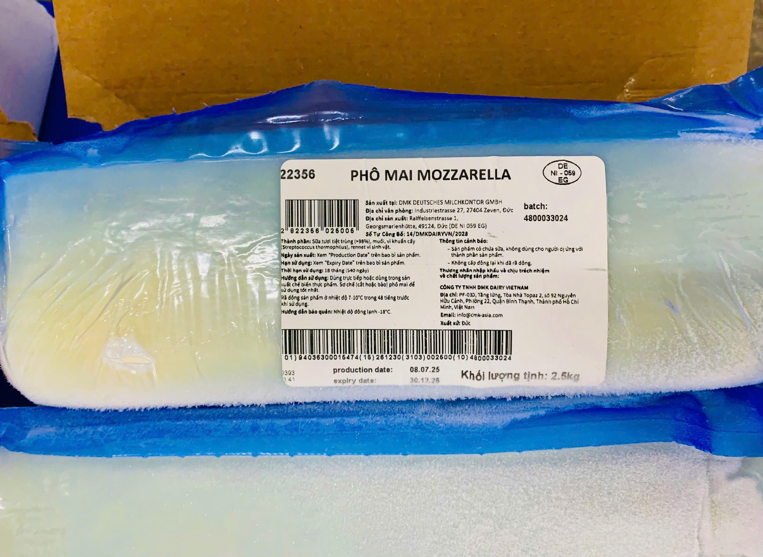 Phô mai Mozzarella Đức 2.5kg