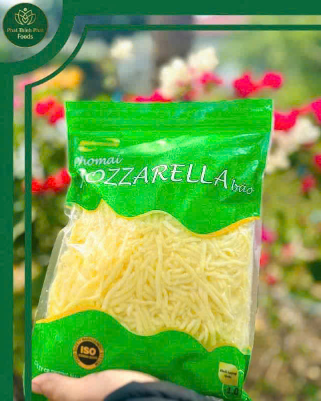Phô mai Mozzarella bào sợi túi xanh 1kg 2